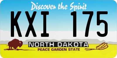 ND license plate KXI175
