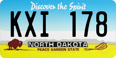 ND license plate KXI178