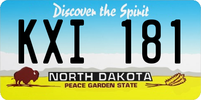 ND license plate KXI181