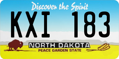 ND license plate KXI183