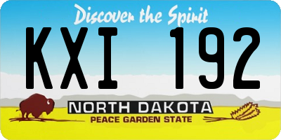 ND license plate KXI192