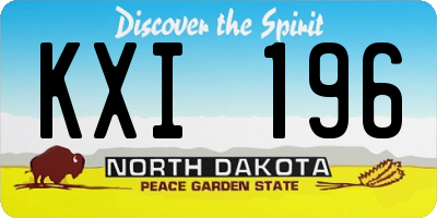 ND license plate KXI196