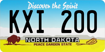 ND license plate KXI200