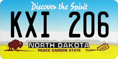 ND license plate KXI206