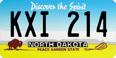 ND license plate KXI214