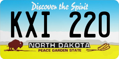 ND license plate KXI220