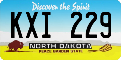 ND license plate KXI229