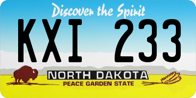 ND license plate KXI233