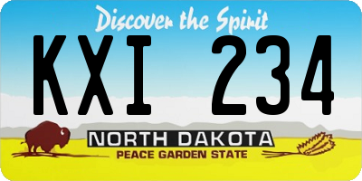 ND license plate KXI234