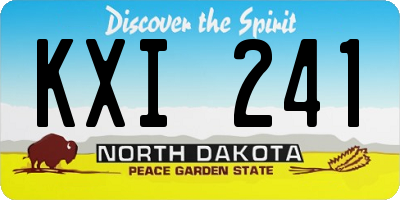ND license plate KXI241