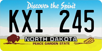 ND license plate KXI245