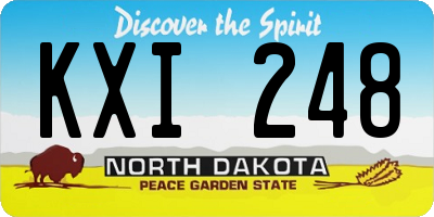 ND license plate KXI248