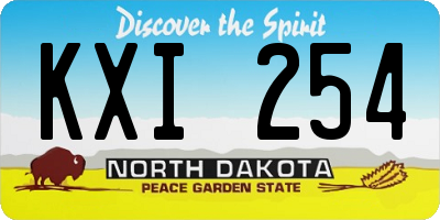 ND license plate KXI254