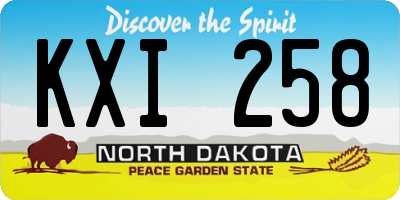 ND license plate KXI258