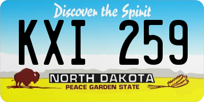 ND license plate KXI259