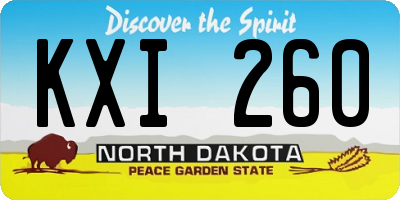 ND license plate KXI260
