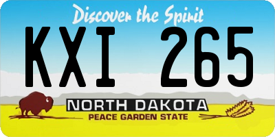 ND license plate KXI265