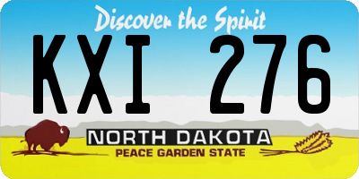 ND license plate KXI276
