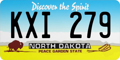 ND license plate KXI279