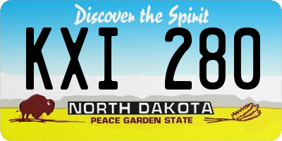 ND license plate KXI280