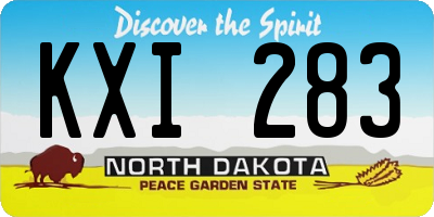 ND license plate KXI283