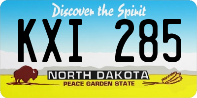 ND license plate KXI285