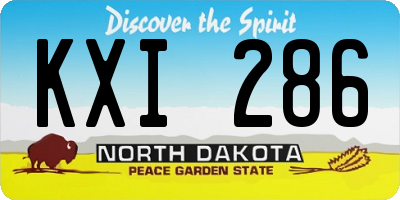 ND license plate KXI286