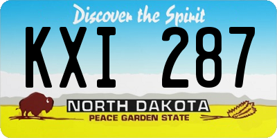 ND license plate KXI287