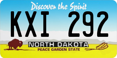 ND license plate KXI292