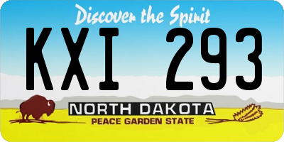 ND license plate KXI293