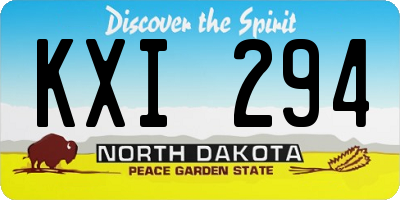 ND license plate KXI294
