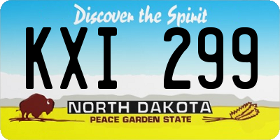 ND license plate KXI299