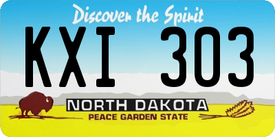 ND license plate KXI303
