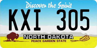 ND license plate KXI305