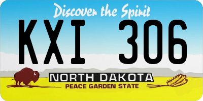 ND license plate KXI306