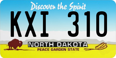ND license plate KXI310
