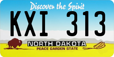 ND license plate KXI313
