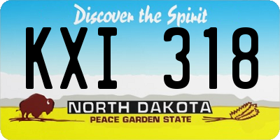 ND license plate KXI318