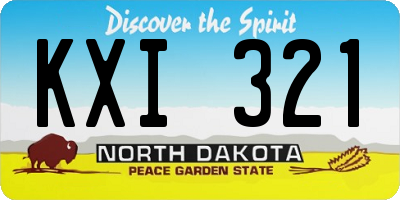 ND license plate KXI321