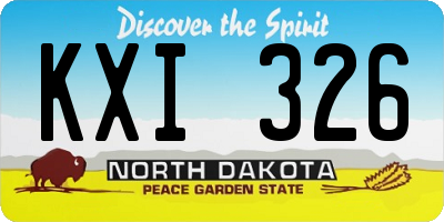 ND license plate KXI326