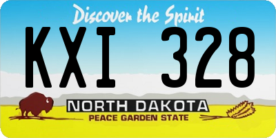ND license plate KXI328