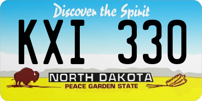 ND license plate KXI330