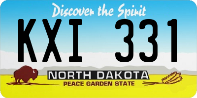 ND license plate KXI331