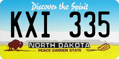 ND license plate KXI335