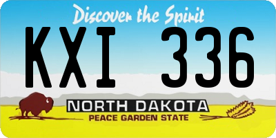 ND license plate KXI336
