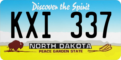 ND license plate KXI337