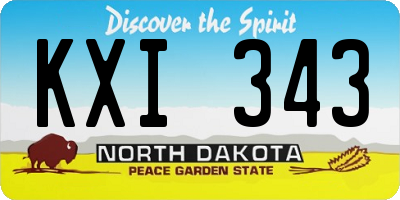 ND license plate KXI343