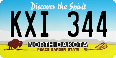 ND license plate KXI344