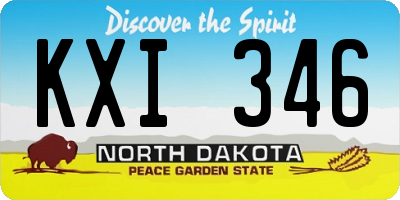 ND license plate KXI346