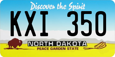 ND license plate KXI350